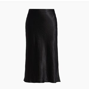 NWOT Vince Black Satin Midi Slip‎ Skirt M M Waist 15 Length 31